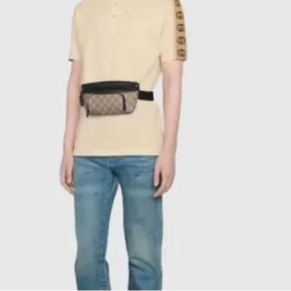 Gucci GG supreme monogram Canvas front pocket Fanny pack shoulder Belt bag - Picture 2 of 7